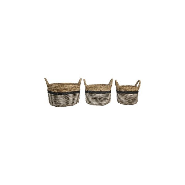 Raffia Natural Gris 3 db tárolókosár - HSM collection-image-4