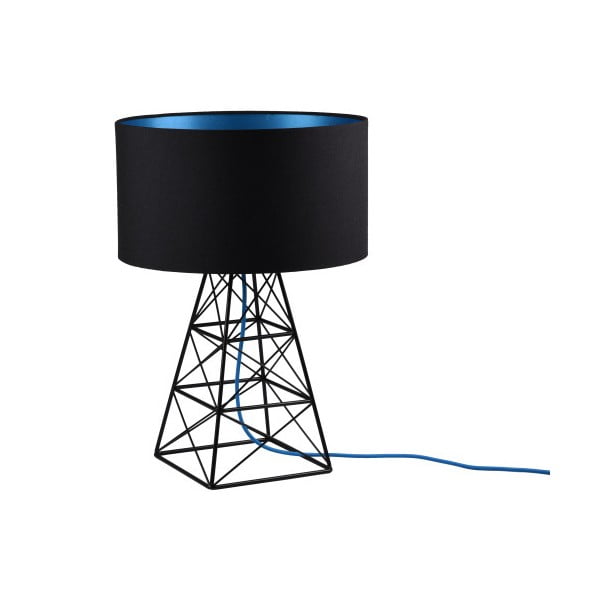 Pylon fekete asztali lámpa kék kábellel - Filament Style