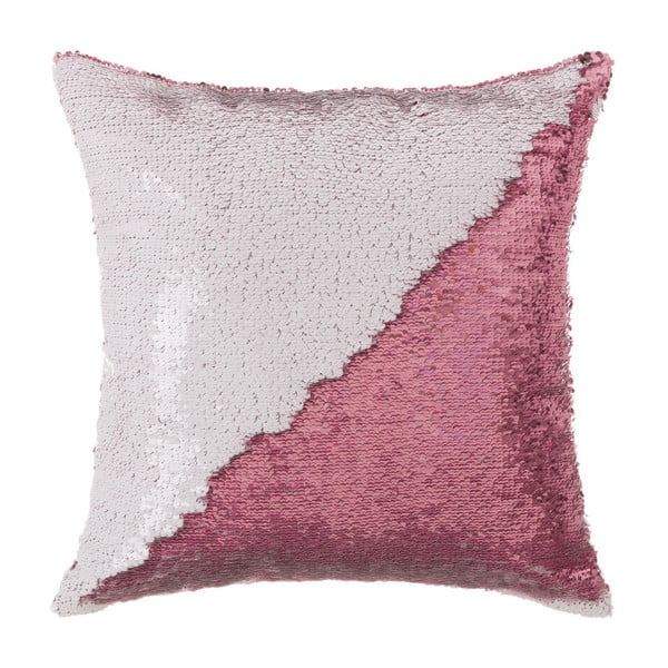 Glitter fehér-rózsaszín flitteres párna, 45 x 45 cm - Unimasa