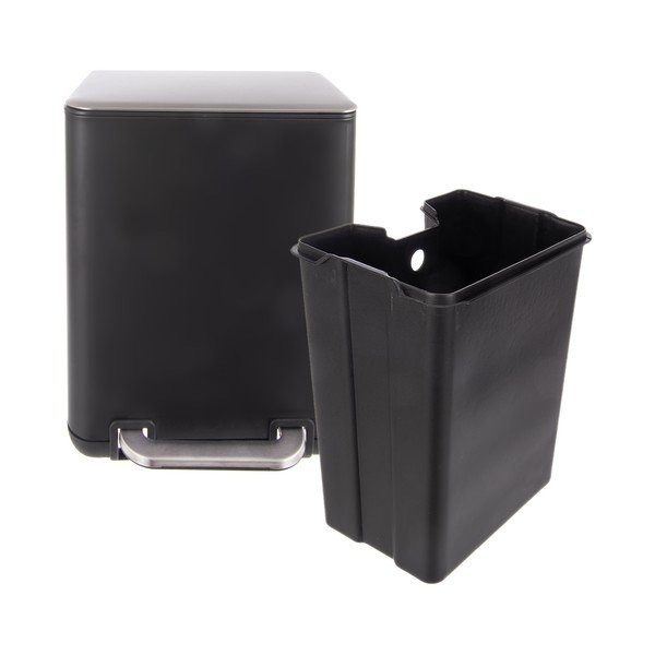 Fekete rozsdamentes acél pedálos szemetes 6 l Black – Orion-image-4
