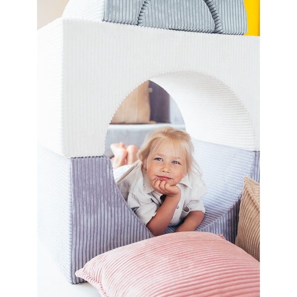 Kék kordbársony habszivacs játszótér 75x49x37 cm Rainbow Montessori – Wigiwama-image-4