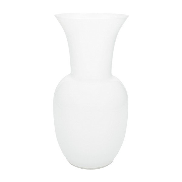 Fehér üveg váza (magasság 26 cm) – Brandani