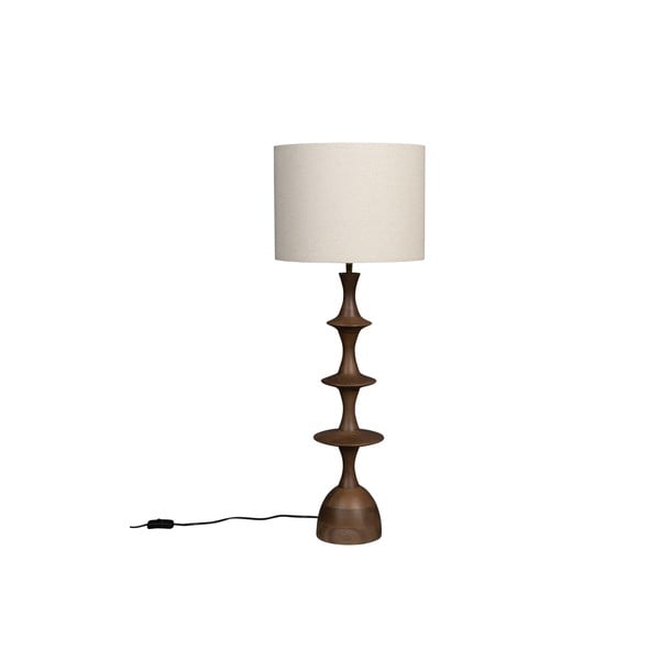 Barna-krémszínű asztali lámpa textil búrával (magasság 90 cm) Cath – Dutchbone