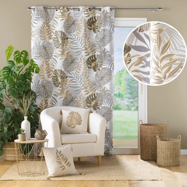 Szürke-aranyszínű függöny 140x260 cm Mogador – douceur d'intérieur-image-4