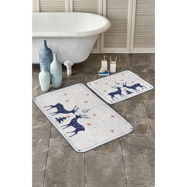 Krémszínű fürdőszobai kilépő szett 2 db-os 60x100 cm – Mila Home-image-2