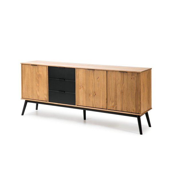Lucie barna tálalószekrény borovi fenyőből, szélesség 171 cm - Marckeric-image-3