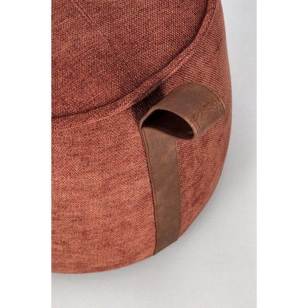 Terrakotta színű zsenília puff Anila – Bizzotto-image-1