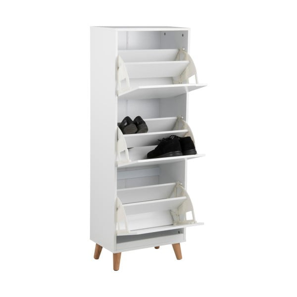Mitra fehér cipősszekrény billenő fiókokkal - Actona-image-3