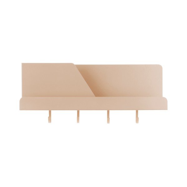Perky homokbarna fém fali rendszerező akasztókkal, hossz 46 cm - Leitmotiv-image-2