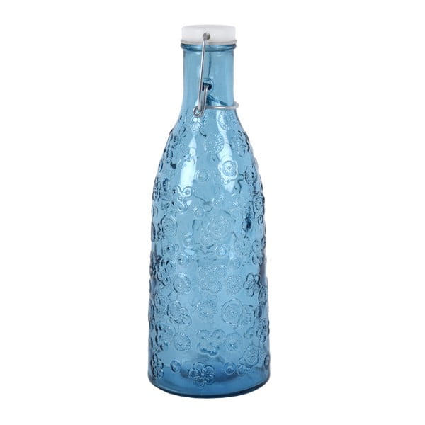 Flora kék üvegpalack, 950 ml - Ego Dekor
