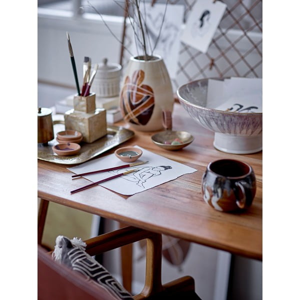 Biba bézs agyagkerámia váza, magasság 11 cm - Bloomingville-image-1