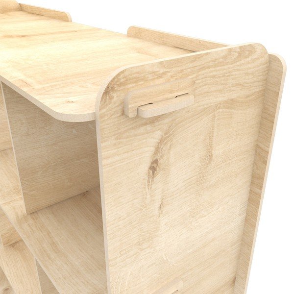 Natúr színű könyvespolc tölgyfa dekorral 92,5x132 cm Zimba – Kalune Design-image-2