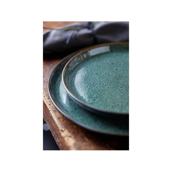 Zöld-fekete desszertes kőedény tányér ø 21 cm Gastro Green/Black – Bitz-image-2