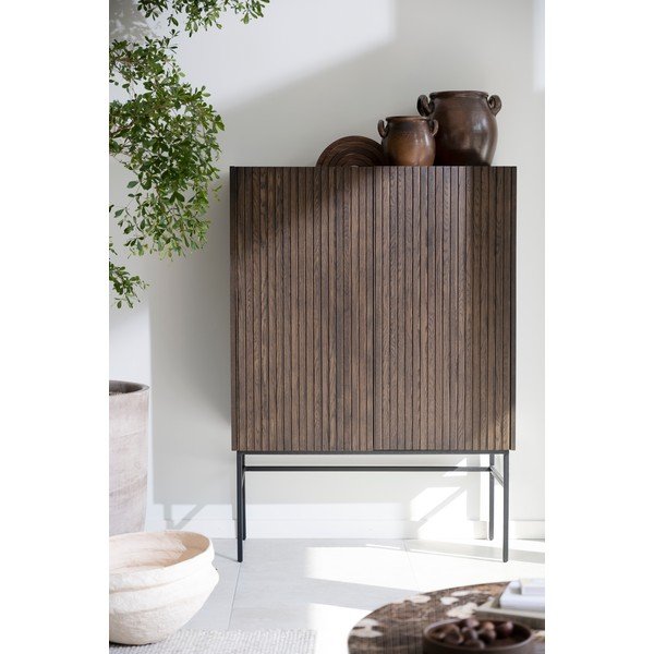 Barna szekrény tölgyfa dekorral 100x140 cm Halifax – Rowico-image-1