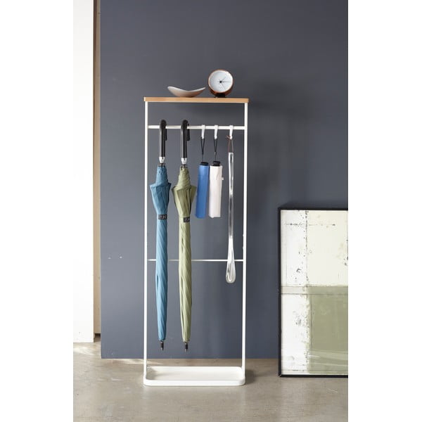 Tower fehér fém állvány fa polccal - Yamazaki-image-3