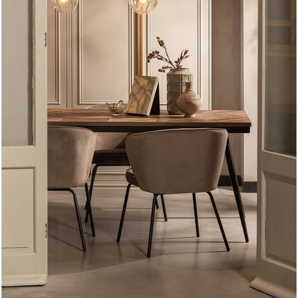 Bézs kárpitozott étkezőfotel szett 2 db-os Admit – WOOOD-image-1