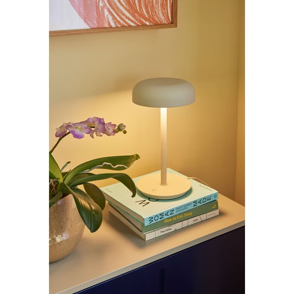 Krémszínű LED dimmelhető asztali lámpa (magasság 37 cm) Velo – Hübsch-image-2