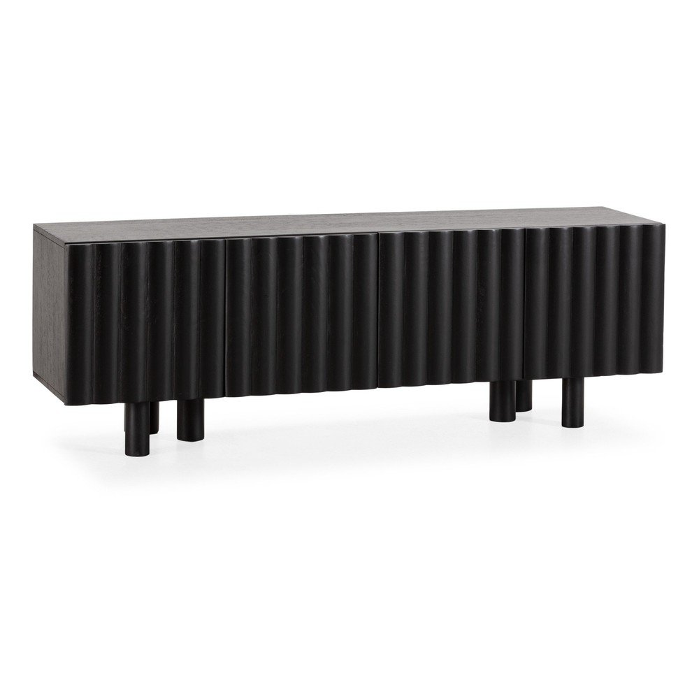 Fekete mangófa TV-állvány 160x55x40 cm Tamira – MOME