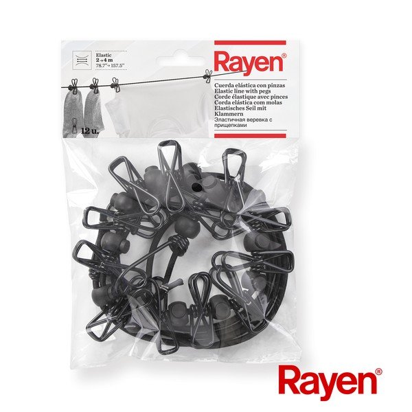 Ruhaszárító kötél csipeszekkel – Rayen-image-3