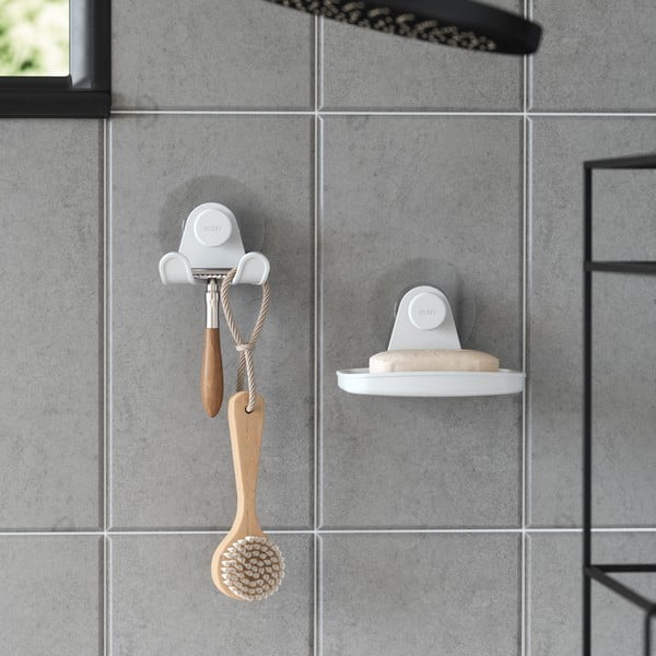 Fehér öntapadós újrahasznosított műanyag szappantartó Flex – Umbra-image-3