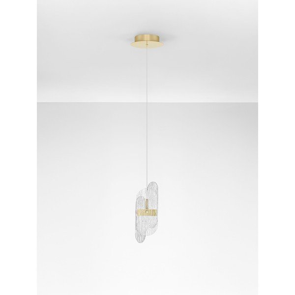 Sárgaréz színű fém LED dimmelhető függőlámpa üveg búrával ø 14 cm Lucien – Nova Luce-image-3