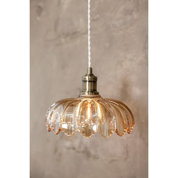 Sárgaréz színű-borostyán színű függőlámpa üveg búrával ø 25,5 cm Kurage – Markslöjd-image-1