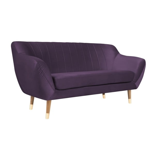 Benito lila bársony kanapé, 158 cm - Mazzini Sofas-image-2