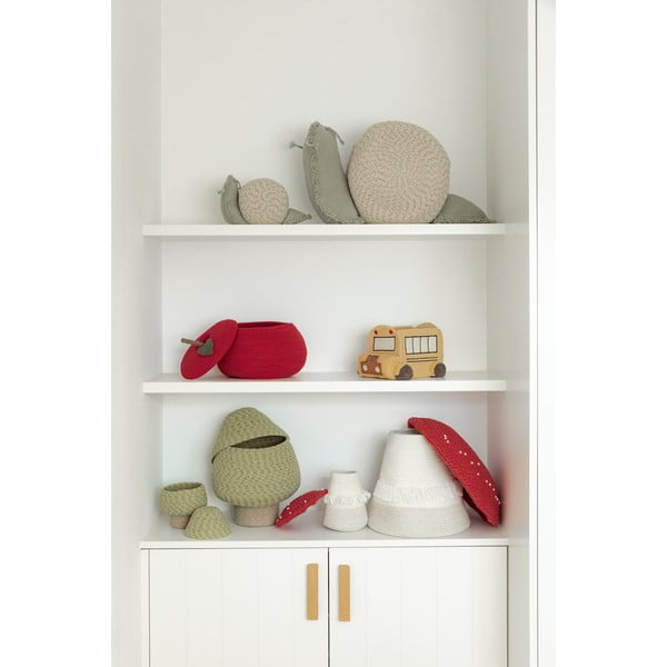 Krémszínű-zsályaszínű textil játéktároló kosár 60x24x30 cm Big Snail – Lorena Canals-image-4