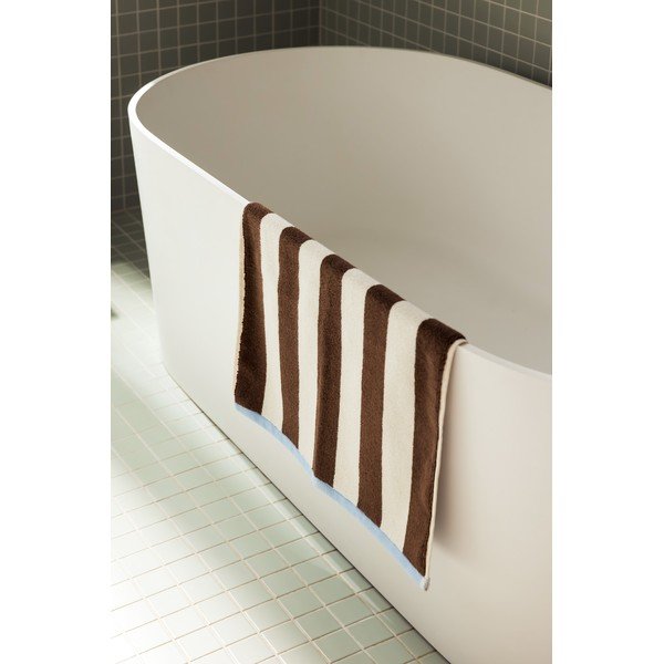 Barna-krémszínű textil fürdőszobai kilépő 50x80 cm Gobo – noo.ma-image-1
