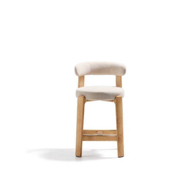 Bézs-világos natúr színű kőrisfa bárszék (ülésmagasság 65 cm) Granite – Kave Home-image-2