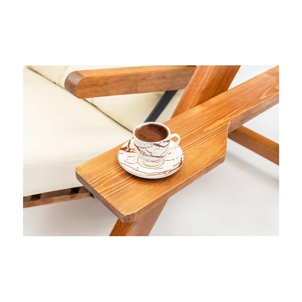 Krémszínű-natúr színű tömörfa kerti hintaágy Galata – Floriane Garden-image-4