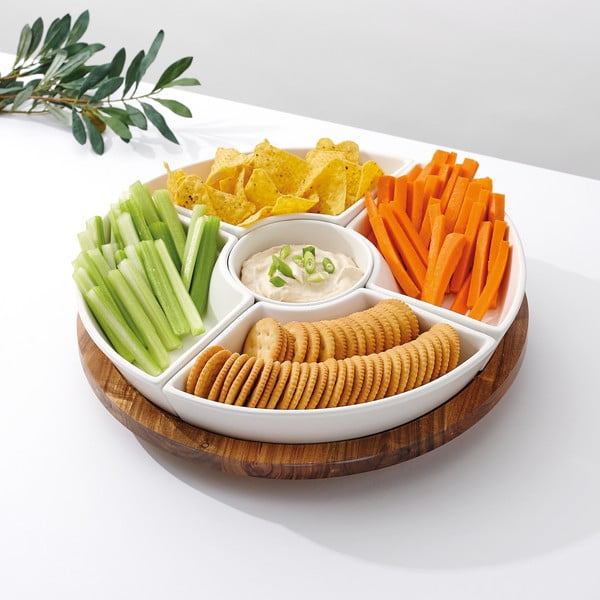 Fehér agyagkerámia szervírozó tányér 35x35 cm Essentials - Ladelle-image-1