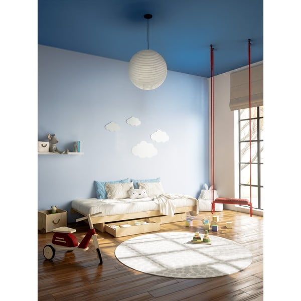 Natúr színű borovi fenyő egyszemélyes ágy tárolóhellyel és ágyráccsal 90x200 cm Kanso – Karup Design-image-1