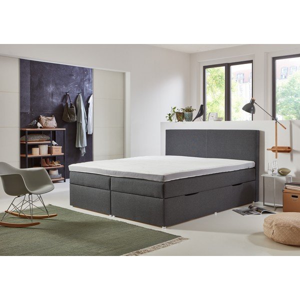 Szürke ágyneműtartós boxspring ágy 180x200 cm Harry – Rojaplast-image-4