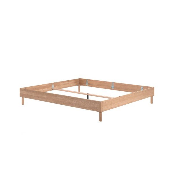 Natúr színű tölgyfa franciaágy ágytámla nélkül, ágyrács nélkül 180x200 cm Forrest – Vipack-image-2