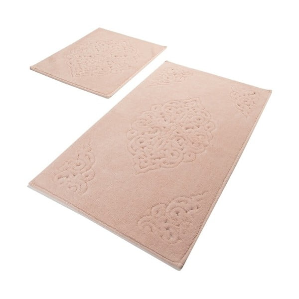 Ottoman Powder 2 darabos rózsaszín pamut fürdőszobai kilépő szett - Confetti Bathmats