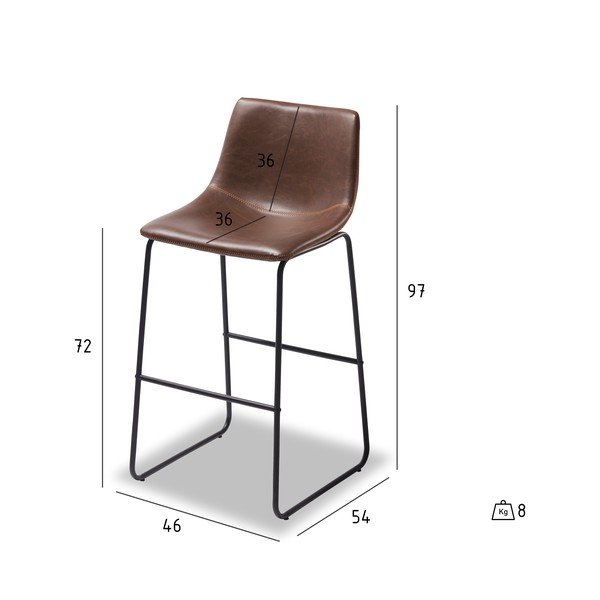 Indiana 2 darabos sötétbarna bárszék készlet - Furnhouse-image-1