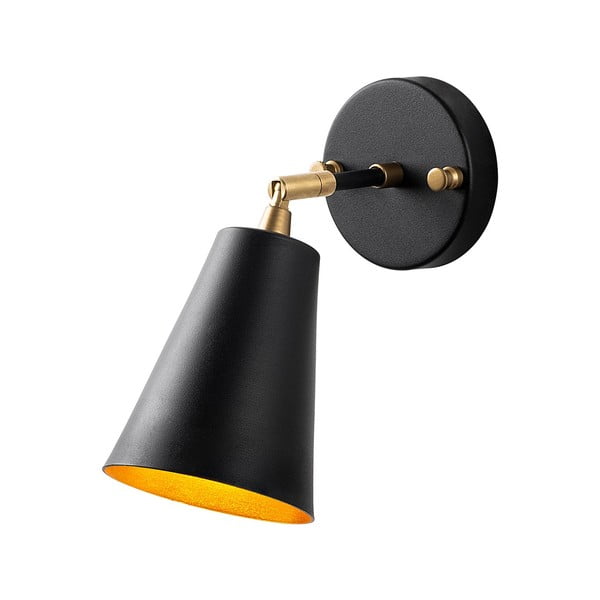 Fekete-aranyszínű fali lámpa ø 10 cm Evander – Opviq lights