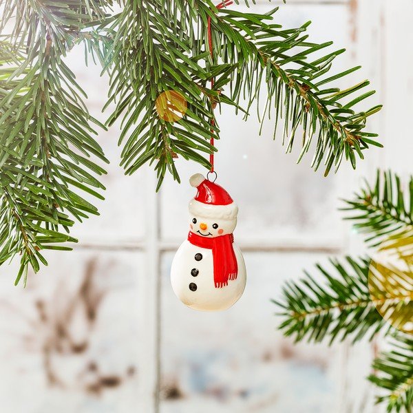 Kő karácsonyfadísz Snowman – Sass & Belle-image-1