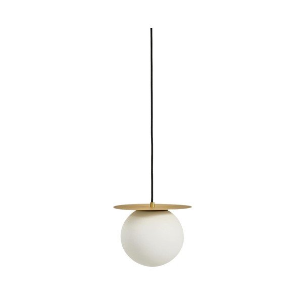 Fehér-aranyszínű fém függőlámpa üveg búrával ø 25 cm Brisia – Kave Home