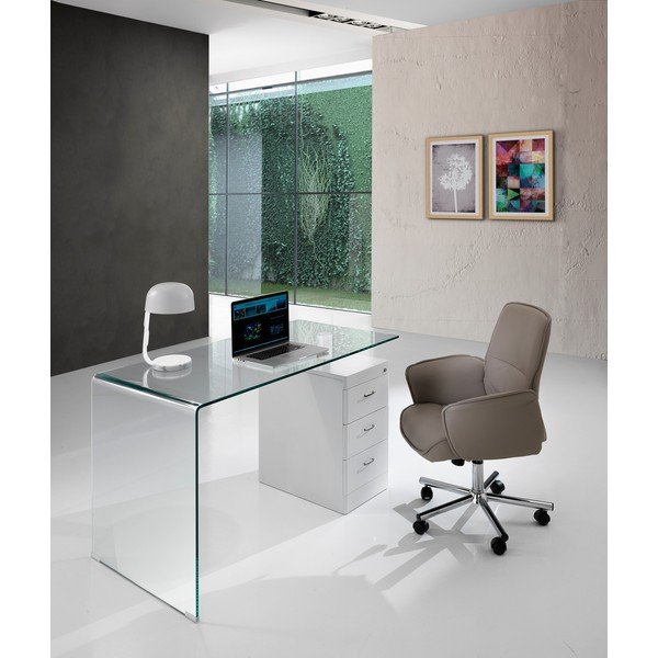 Íróasztal üveg asztallappal 65x125 cm Bow – Tomasucci-image-4