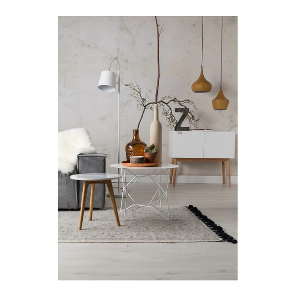 Zuiver tárolóasztal kőmintás asztallappal, ⌀ 40 cm - Zuiver-image-1