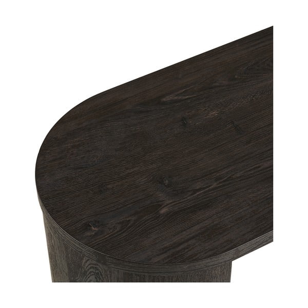 Sötétbarna konzolasztal tölgyfa dekorral 38x114 cm Bibione – House Nordic-image-4