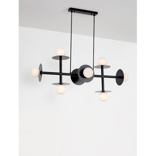 Fehér-fekete fém függőlámpa üveg búrával Pielo – Nova Luce-image-4
