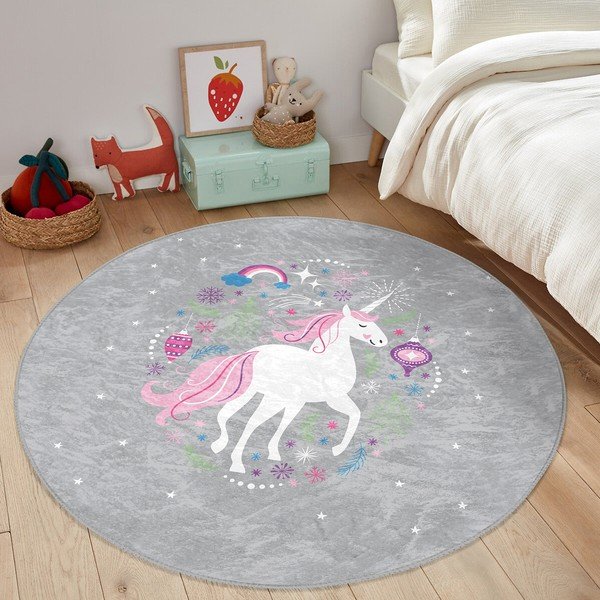 Szürke gyerek szőnyeg ø 120 cm Comfort – Mila Home-image-4