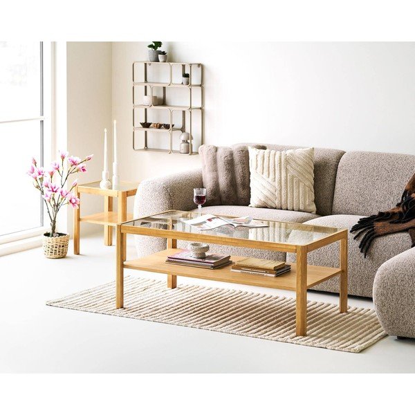 Tárolóasztal üveg asztallappal 40x40 cm Lourmarin – House Nordic-image-3