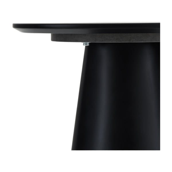 Fekete-világosszürke dohányzóasztal márvány dekoros asztallappal ø 45 cm Tango – Furnhouse-image-3