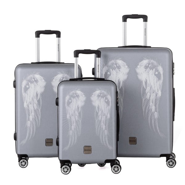 Wings 3 db-os szürke bőrönd szett - Berenice