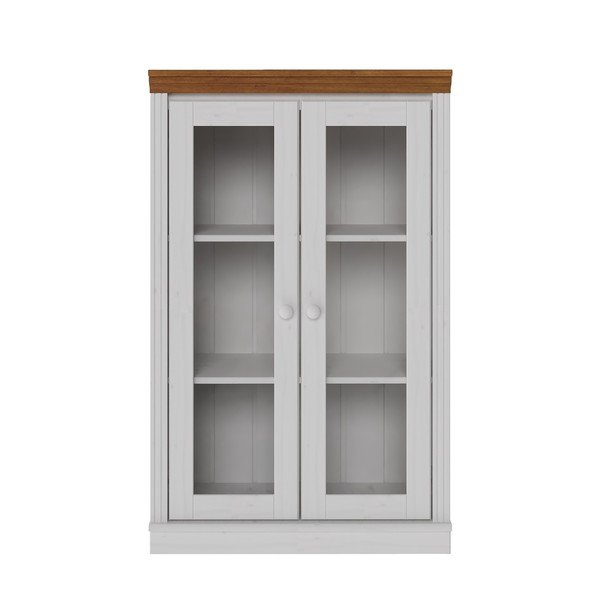 Fehér-borostyán színű borovi fenyő tálalószekrény 74x118x35 cm Anita – Støraa