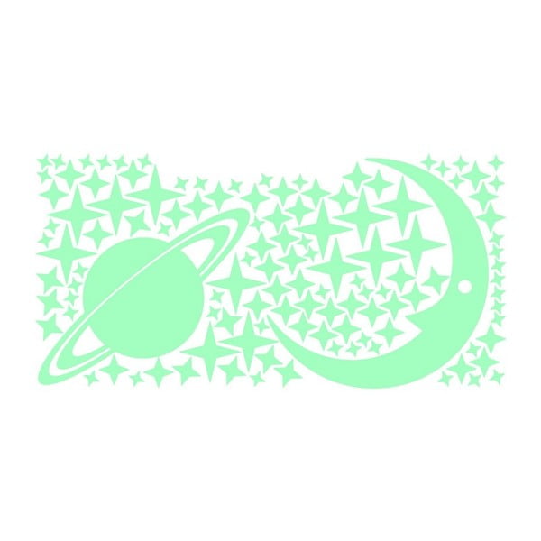 Moon and Planets sötétben világító falmatrica - Ambiance-image-1